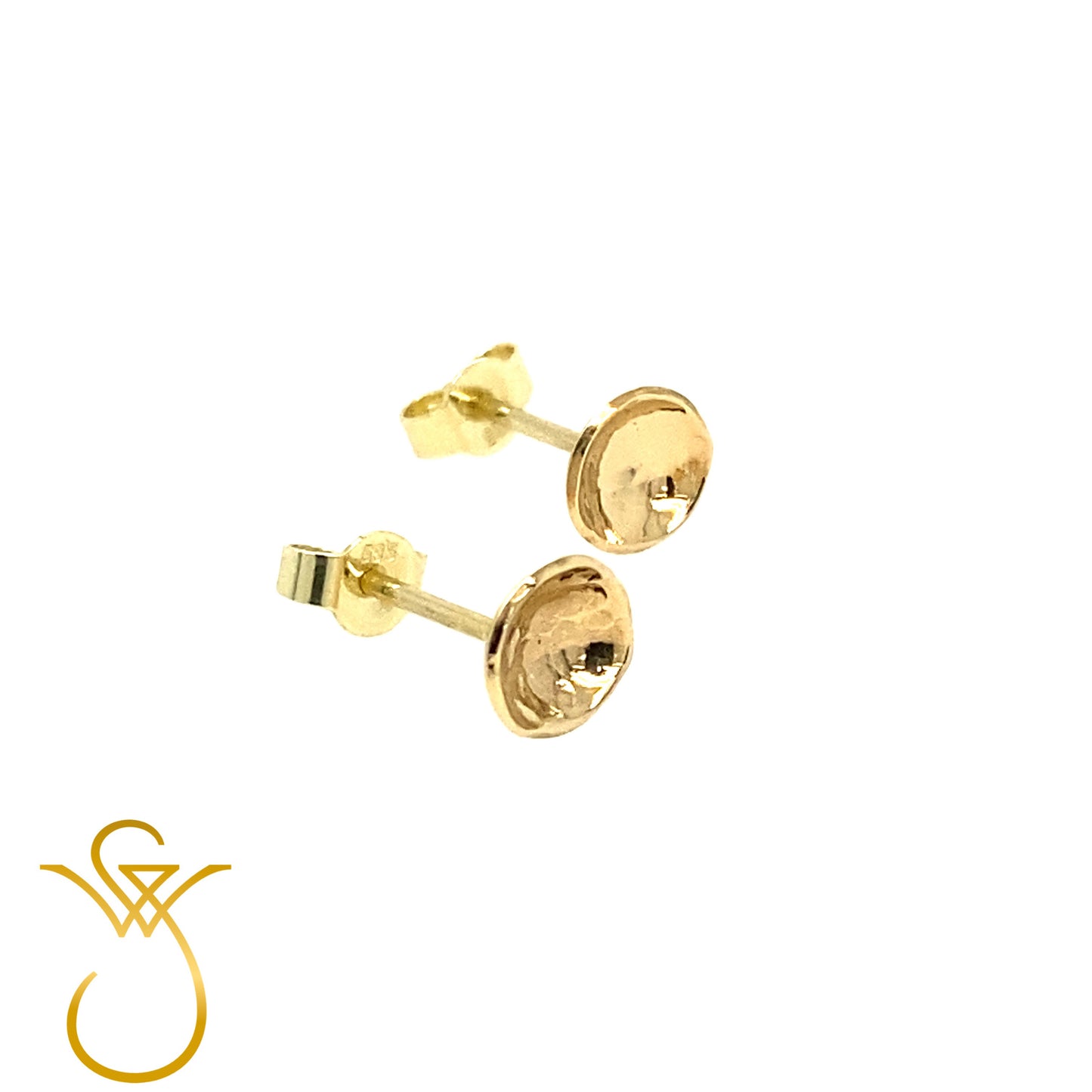 gold small cup earrings by Sanders Weyden