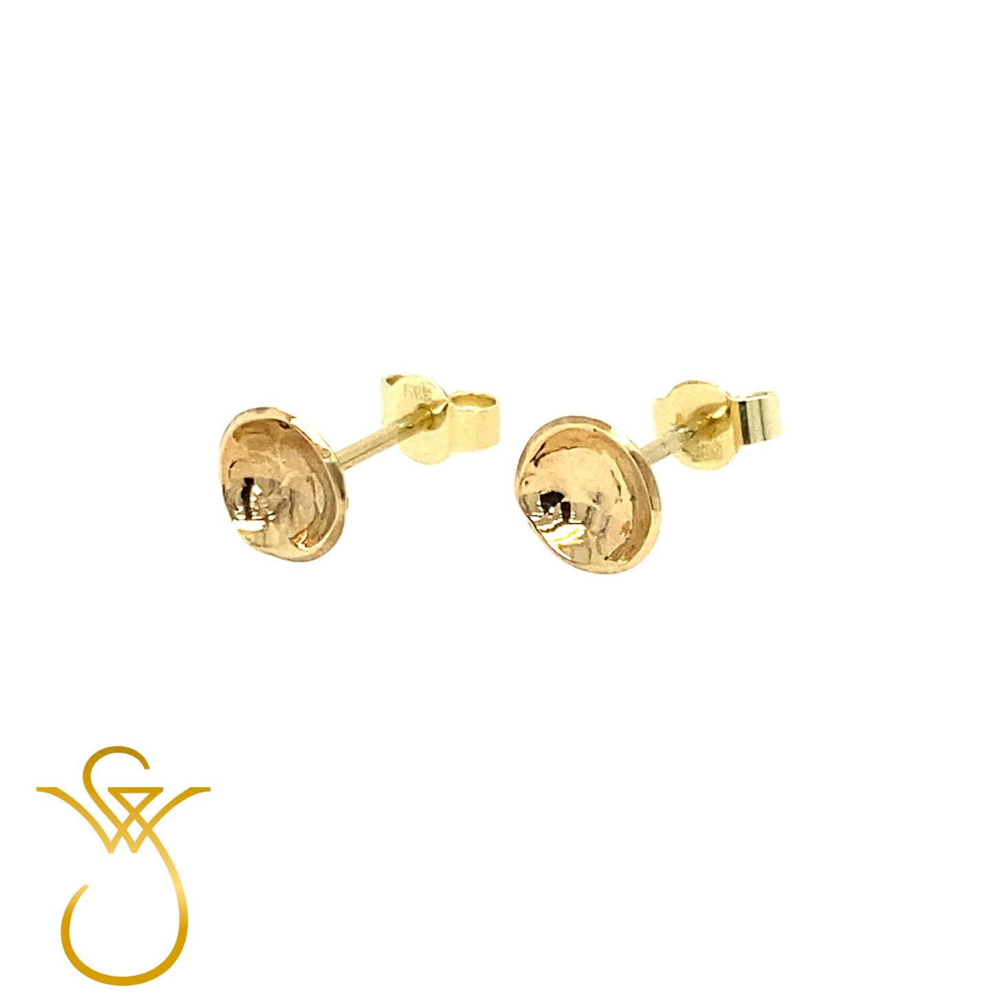 gold small cup earrings by Sanders Weyden