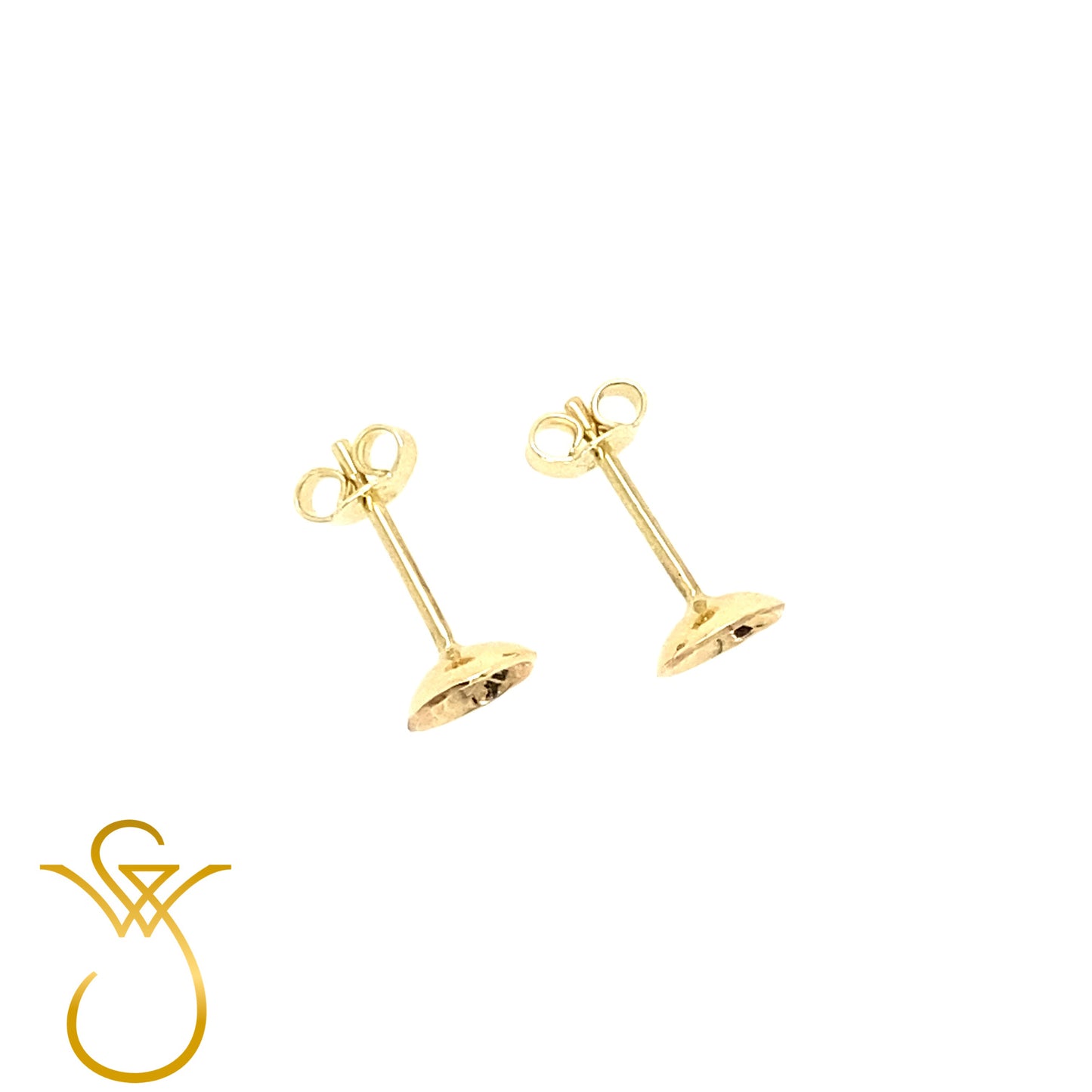 gold small cup earrings by Sanders Weyden