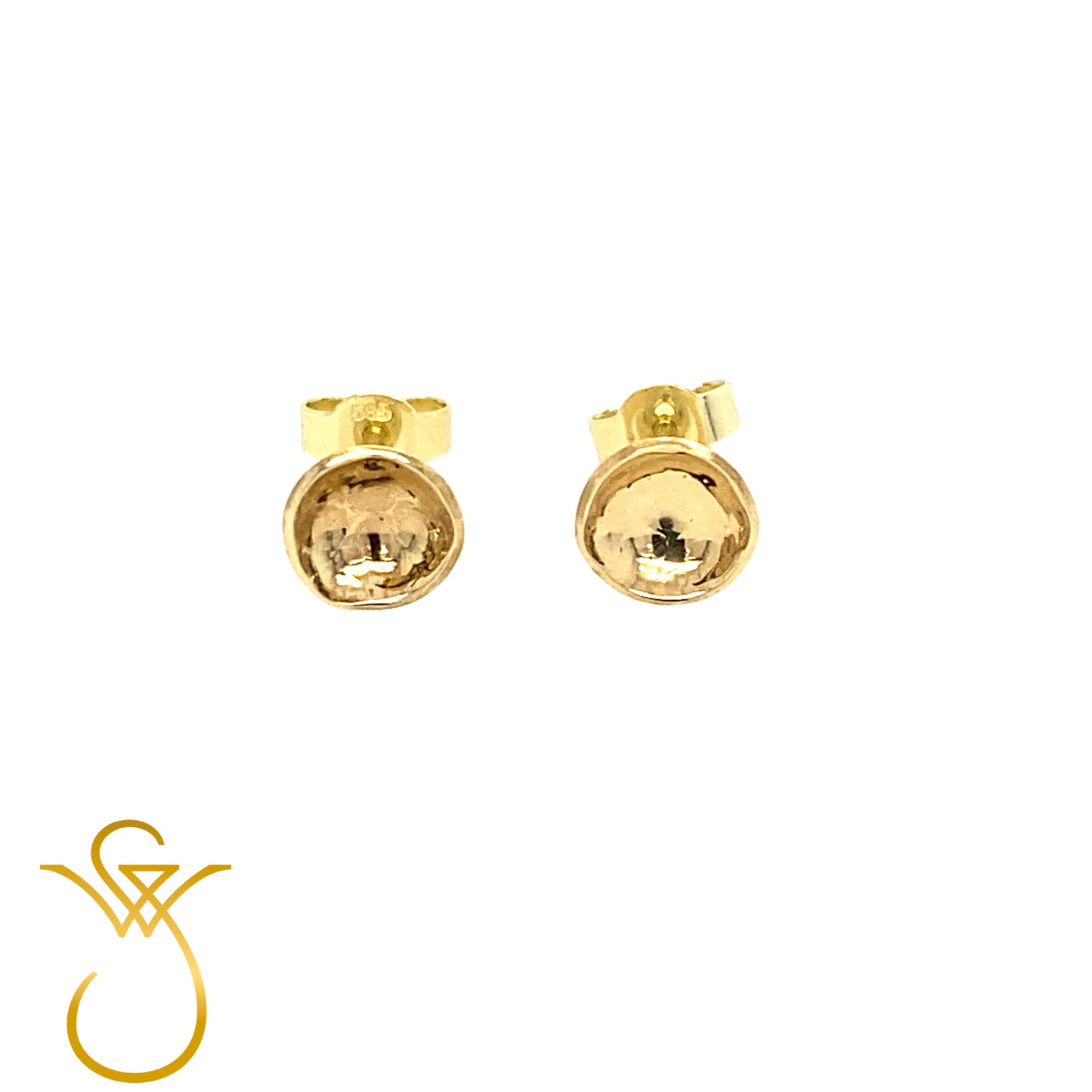 gold small cup earrings by Sanders Weyden