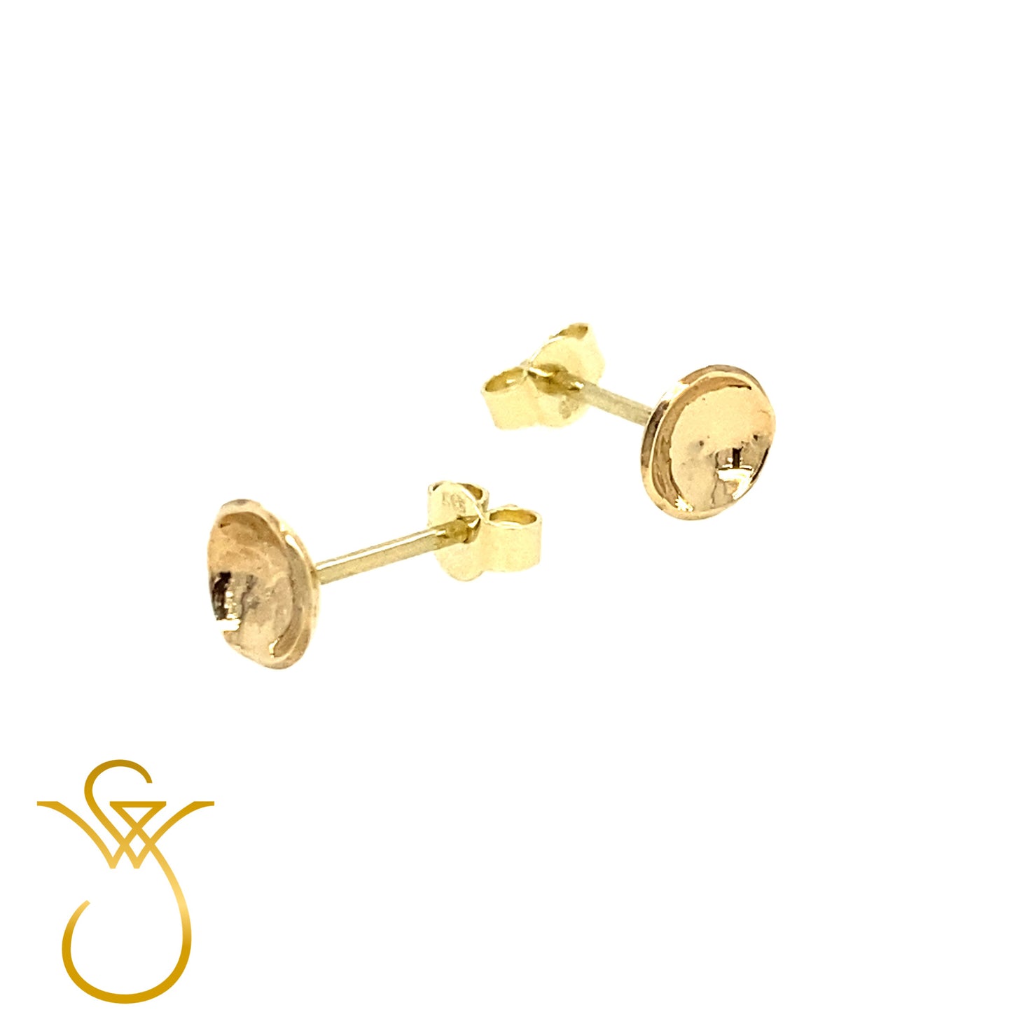 gold small cup earrings by Sanders Weyden