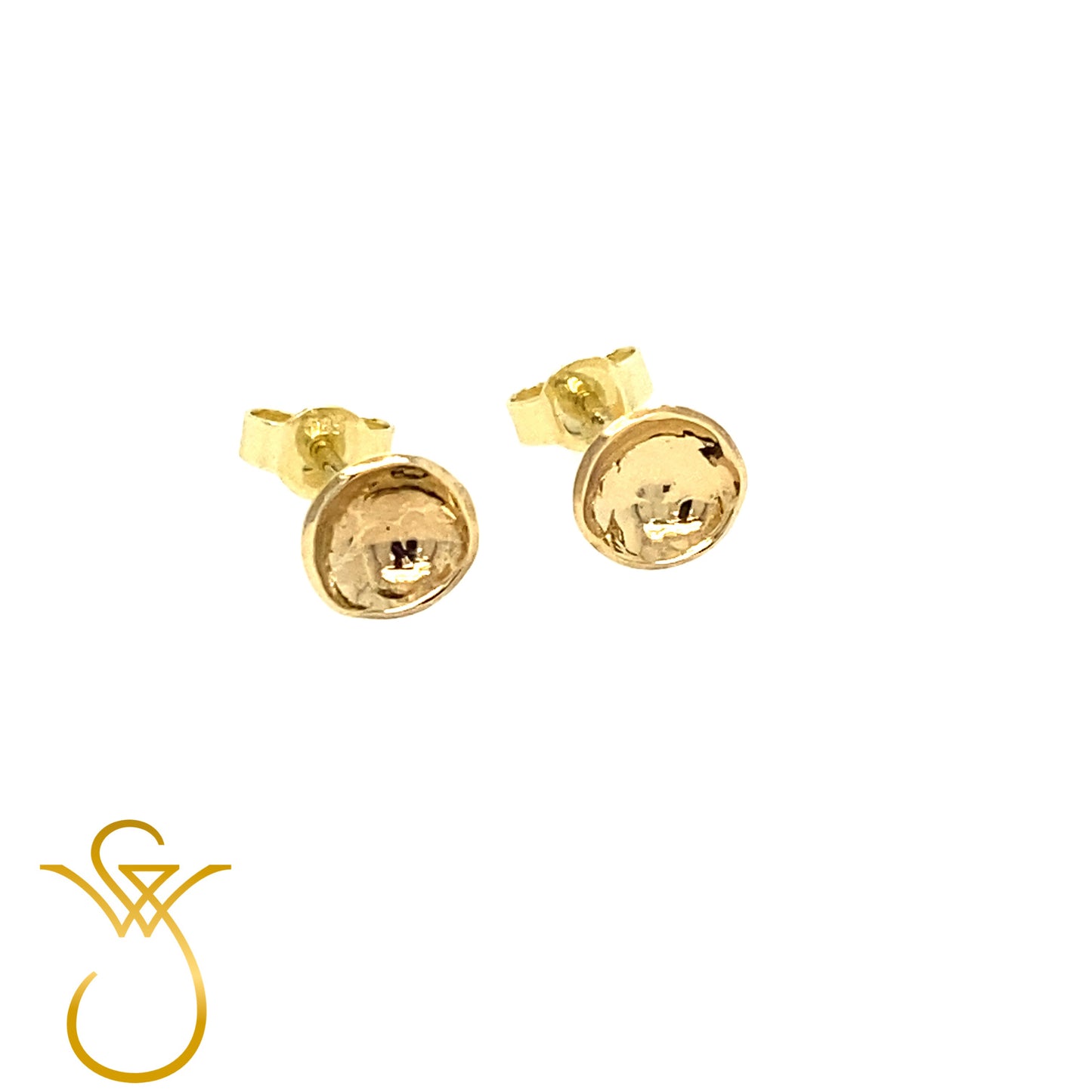 gold small cup earrings by Sanders Weyden