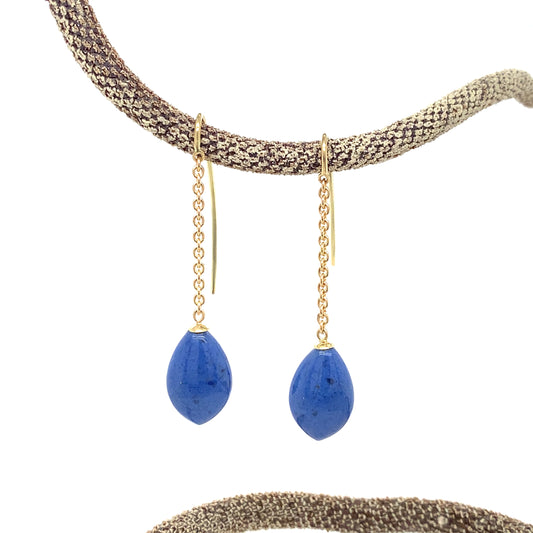 Dumortieriet Oorhangers in 14 karaat goud