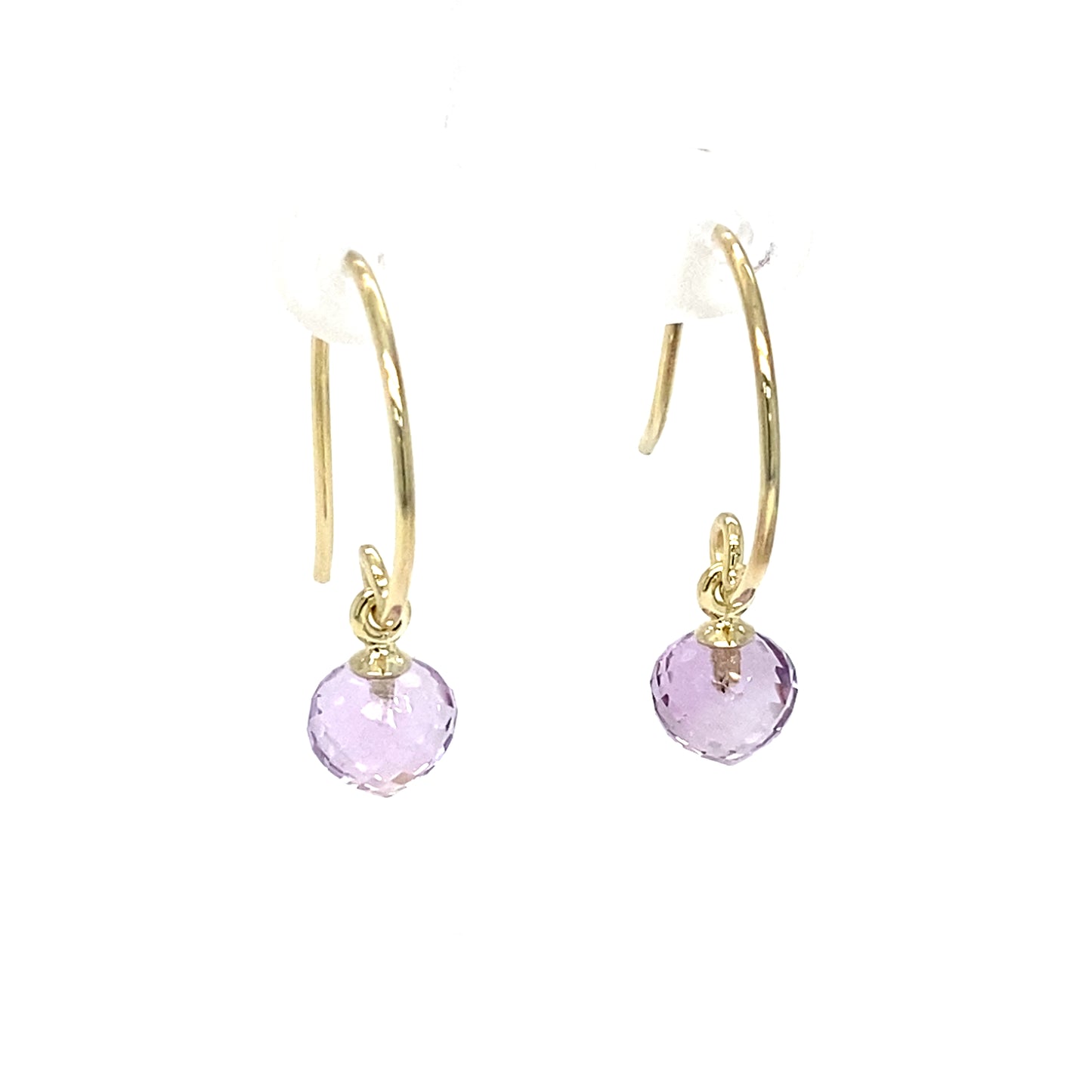 Amethyst Lantern Earrings - 14 karaat geel goud