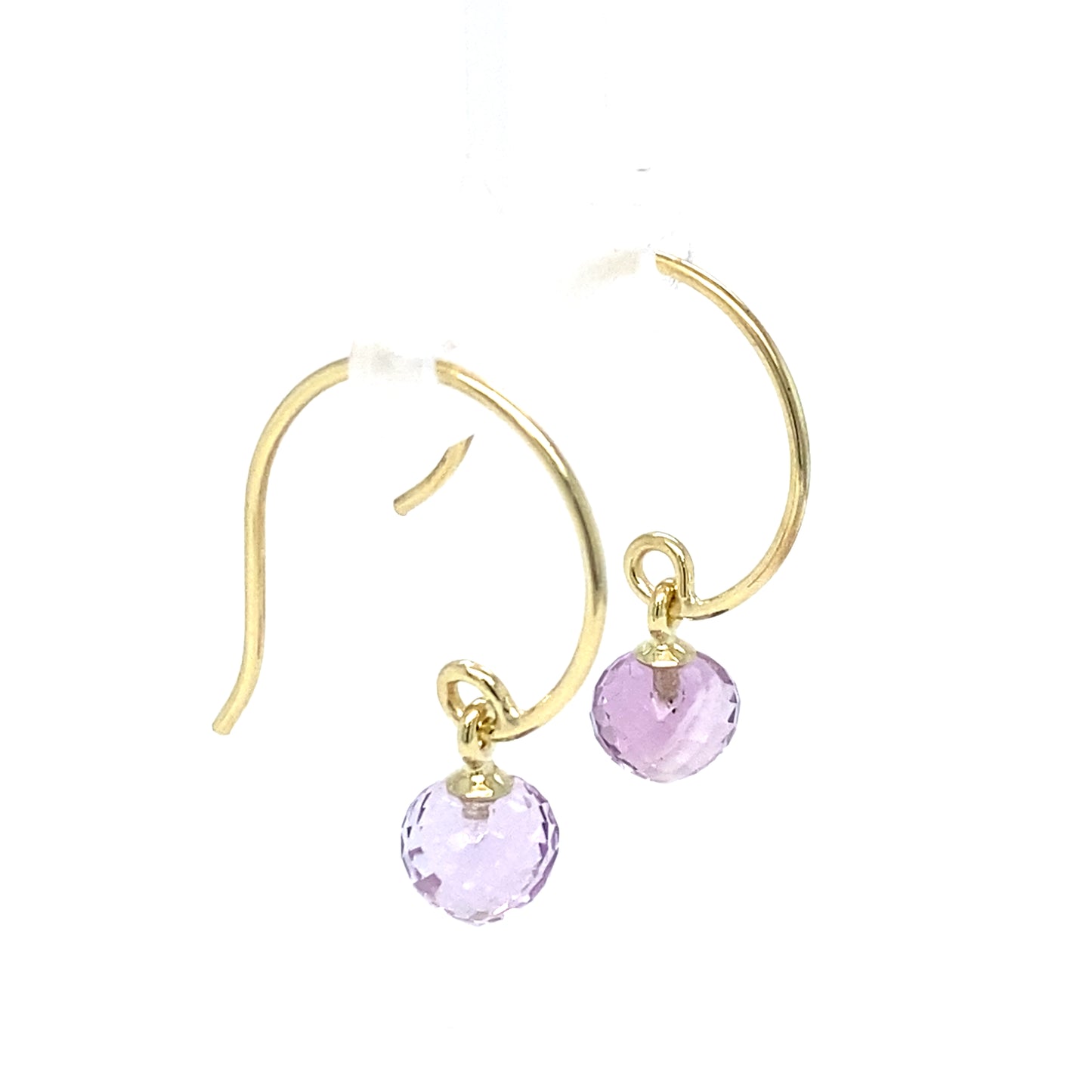 Amethyst Lantern Earrings - 14 karaat geel goud