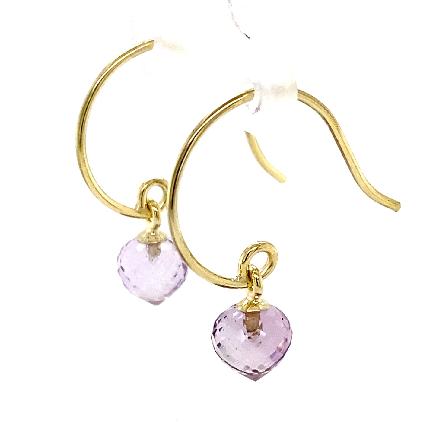 Amethyst Lantern Earrings - 14 karaat geel goud