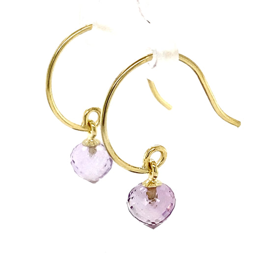 Amethyst Lantern Earrings - 14 karaat geel goud