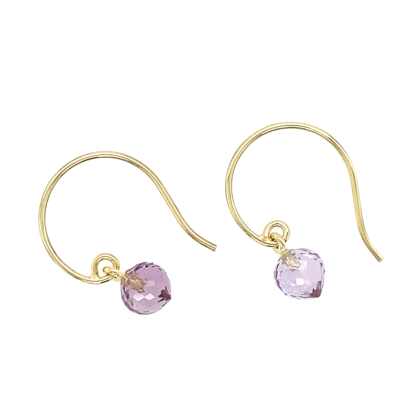 Amethyst Lantern Earrings - 14 karaat geel goud