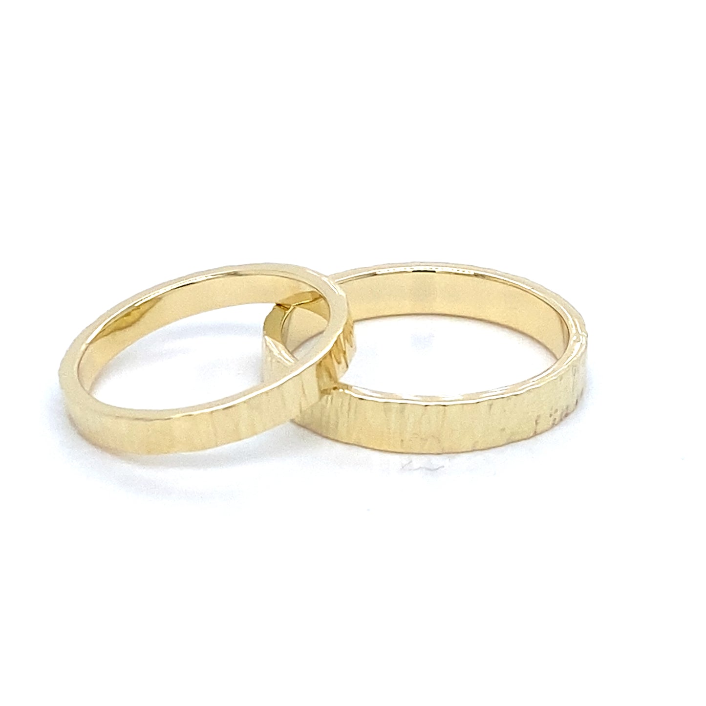 Trouwring Goud Berk Excellent gehamerd, hoogglans, 14k goud 1,5mm dik