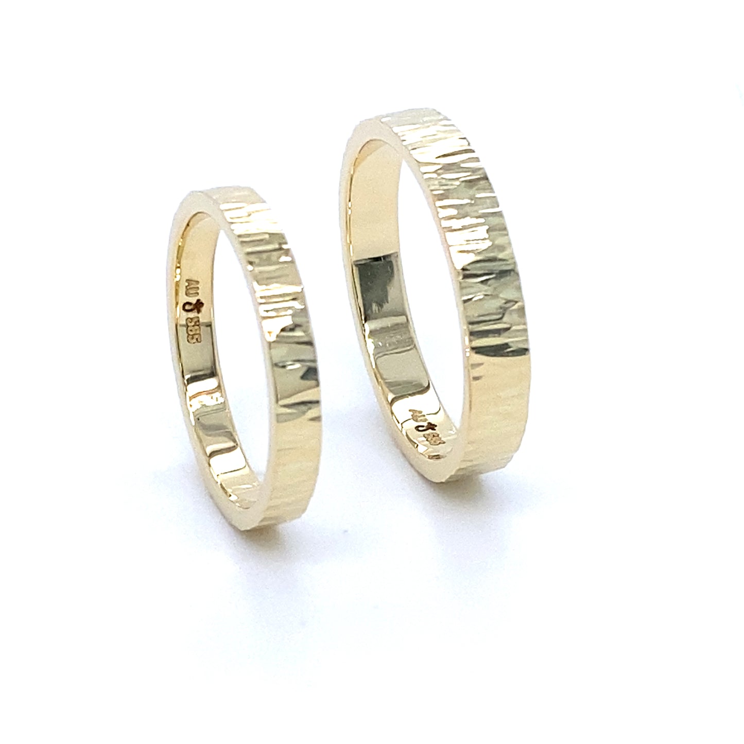 Trouwring Goud Berk Excellent gehamerd, hoogglans, 14k goud 1,5mm dik