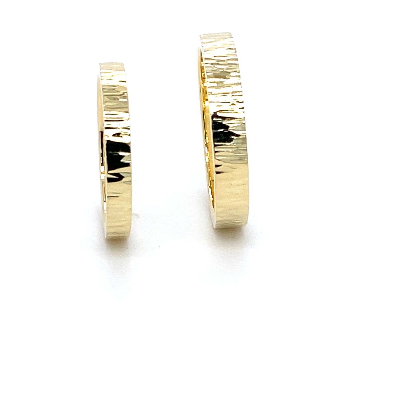 Trouwring Goud Berk Excellent gehamerd, hoogglans, 14k goud 1,5mm dik
