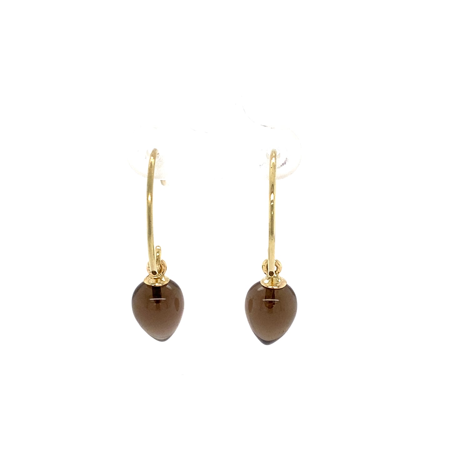 Smokey Quartz Lantern Earrings - 14 karaat geel goud