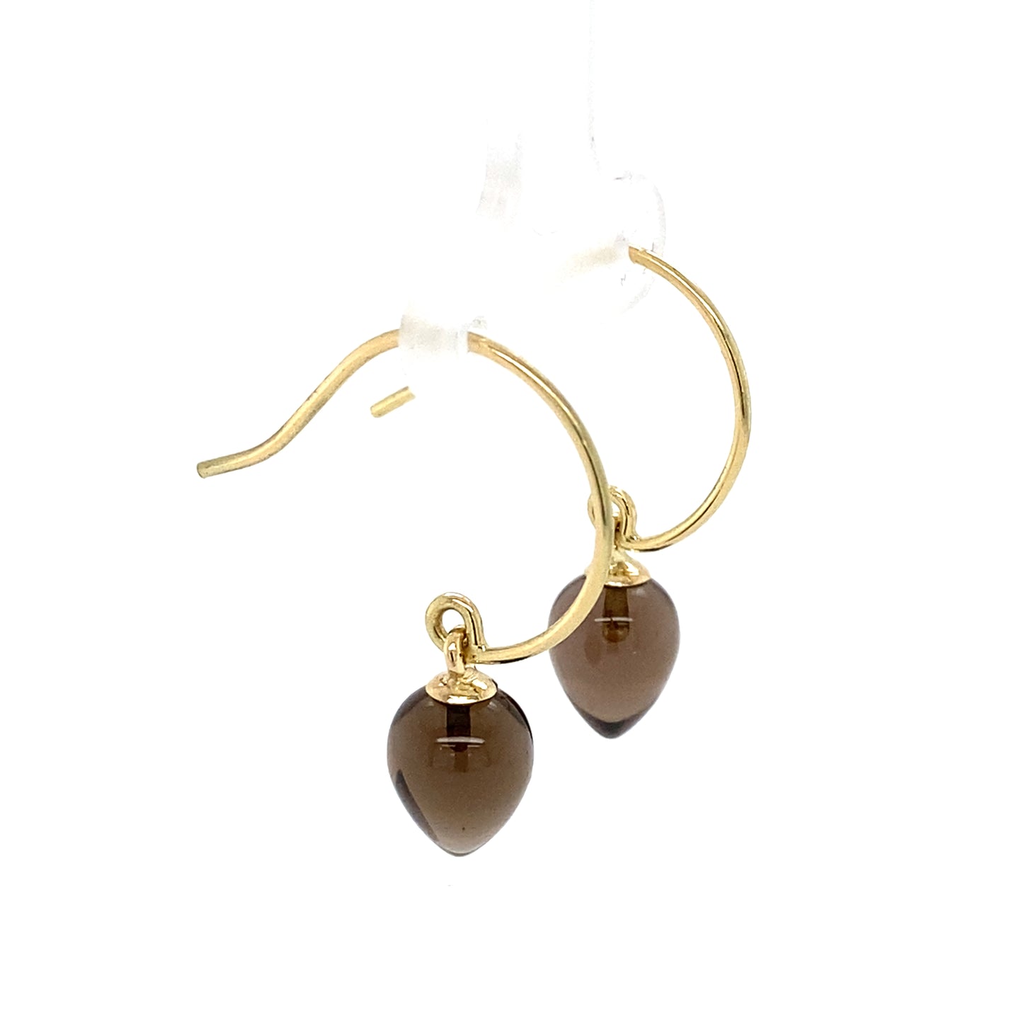 Smokey Quartz Lantern Earrings - 14 karaat geel goud